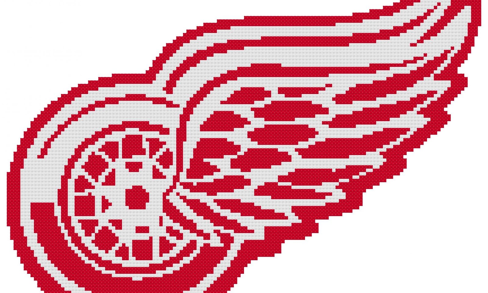 Detroit Red Wings Logo Counted Cross Stitch Pattern | The Cross Stitch Guy