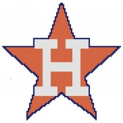 Houston Astros Logo Counted Cross Stitch Pattern