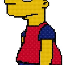 Bart Simpson Counted Cross Stitch Pattern