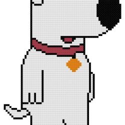 Brian from Family Guy Counted Cross Stitch Pattern