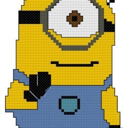 Minion from Despicable Me Counted Cross Stitch Pattern