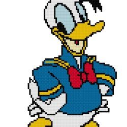 Donald Duck Counted Cross Stitch Pattern