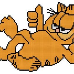 Garfield the Cat Counted Cross Stitch Pattern