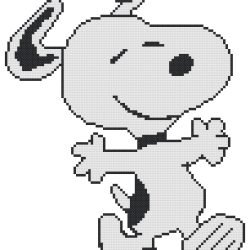 Happy Snoopy Counted Cross Stitch Pattern