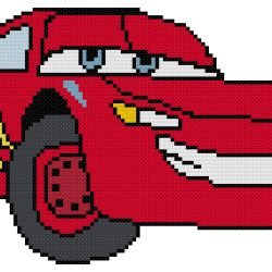 Lightning McQueen from Cars Counted Cross Stitch Pattern