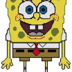 Spongebob Squarepants Counted Cross Stitch Pattern