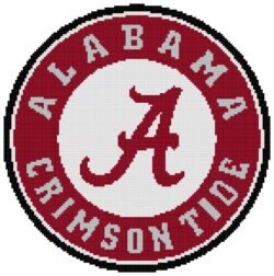 Alabama Crimson Tide Logo Counted Cross Stitch Pattern