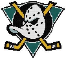 Anaheim Mighty Ducks Logo Counted Cross Stitch Pattern