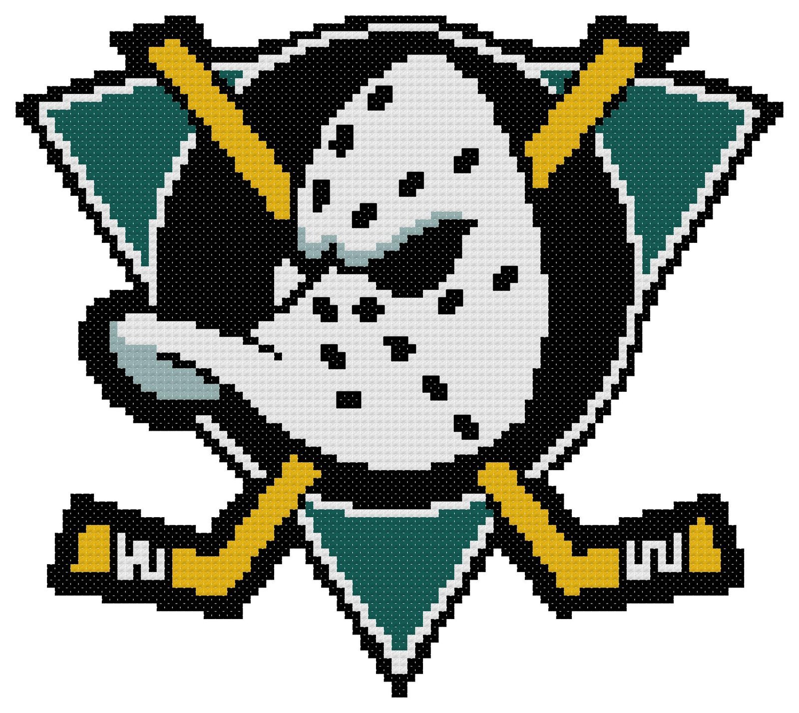 Anaheim Mighty Ducks Logo Counted Cross Stitch Pattern