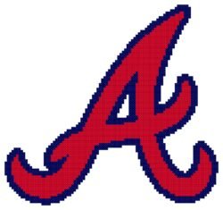 Atlanta Braves Logo Counted Cross Stitch Pattern