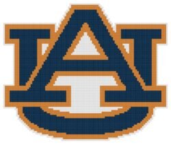 Auburn Tigers Logo Counted Cross Stitch Pattern