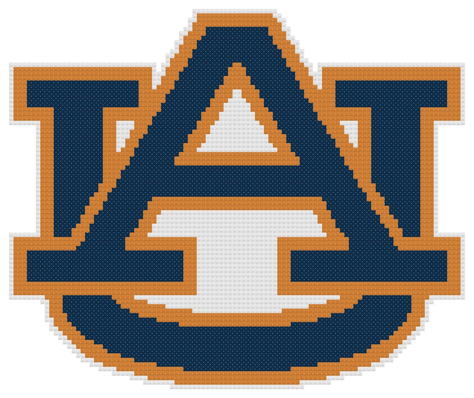 Auburn Tigers Logo Counted Cross Stitch Pattern