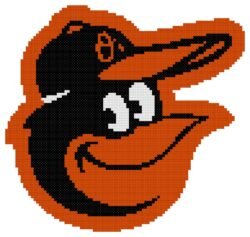Baltimore Orioles Logo Counted Cross Stitch Pattern