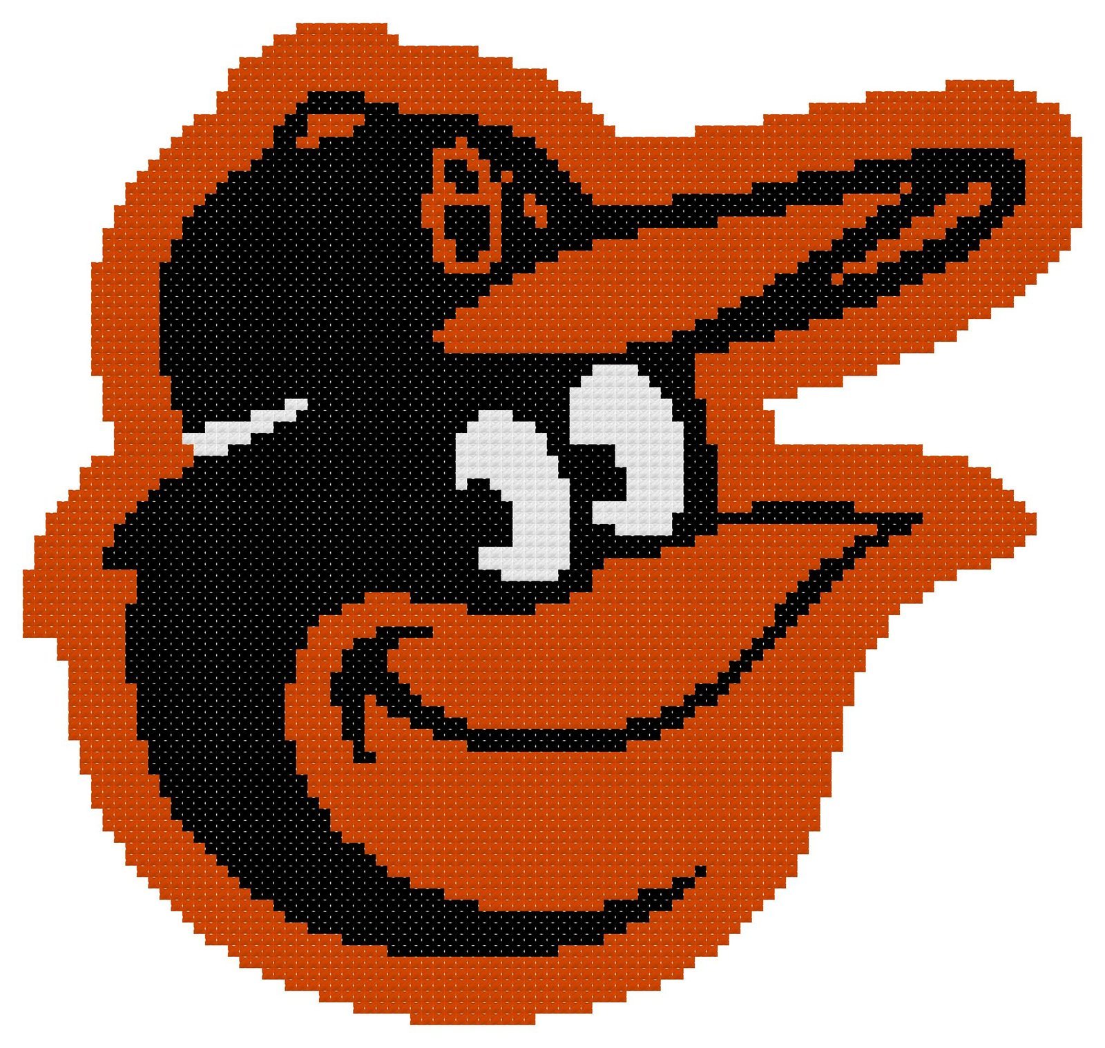 Baltimore Orioles Logo Counted Cross Stitch Pattern