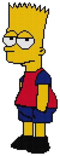 Bart Simpson Counted Cross Stitch Pattern