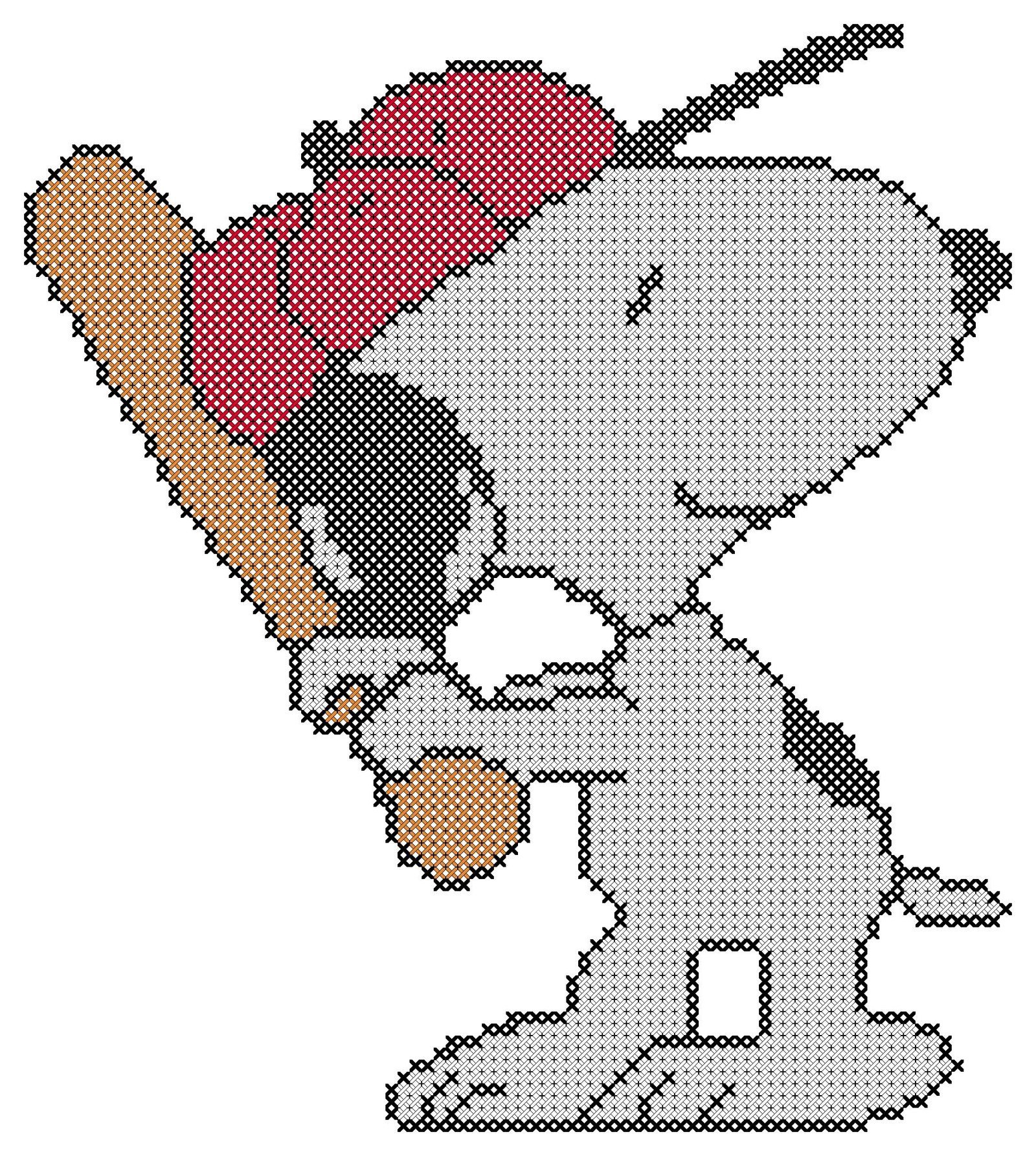 Baseball Snoopy Counted Cross Stitch Pattern - Image 3