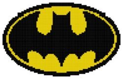 Batman Logo Counted Cross Stitch Pattern