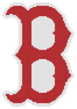 Boston Red Sox "B" Logo Counted Cross Stitch Pattern