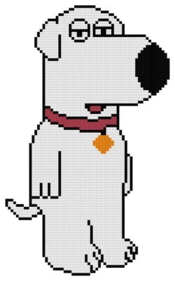 Brian from Family Guy Counted Cross Stitch Pattern