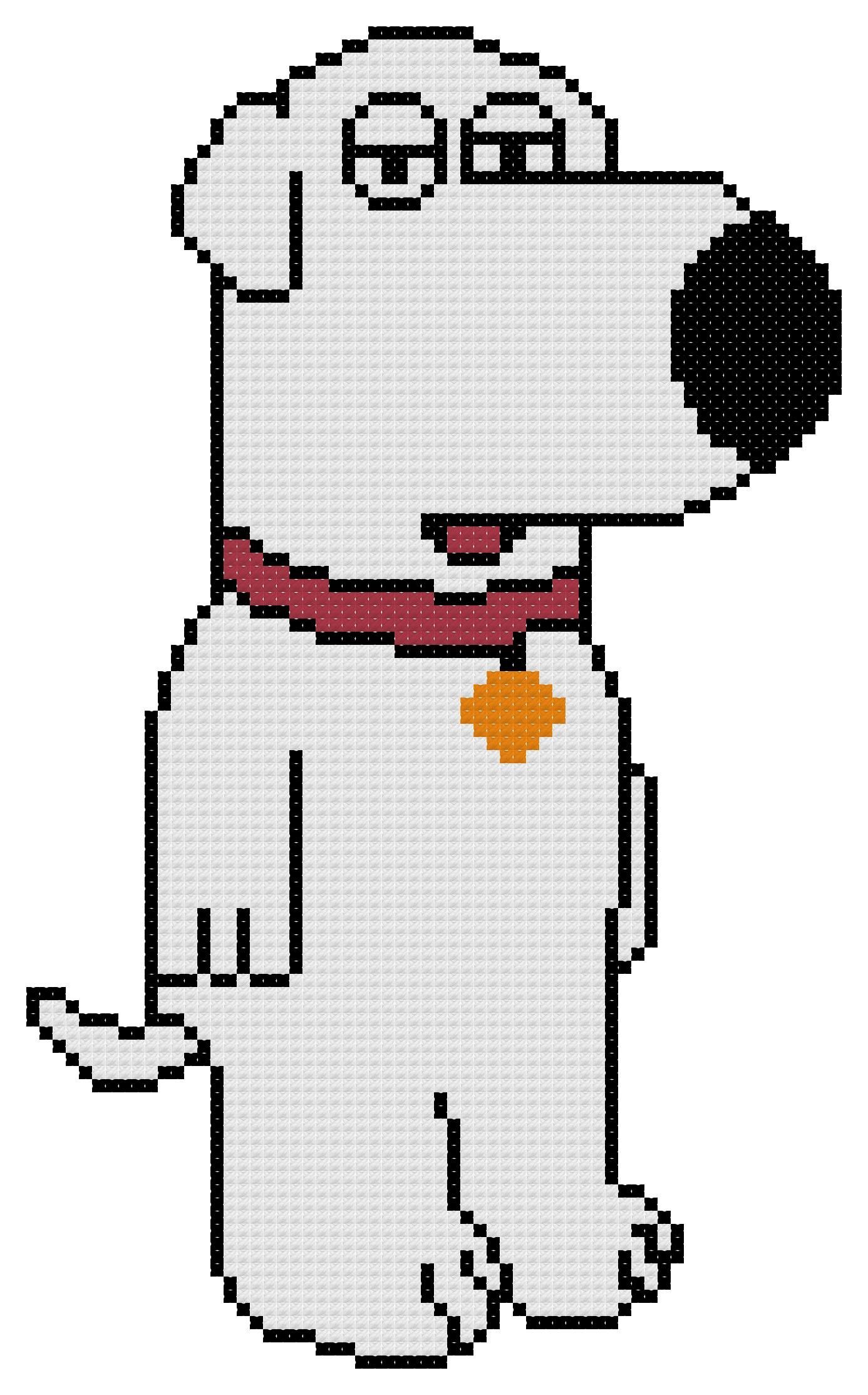 Brian from Family Guy Counted Cross Stitch Pattern