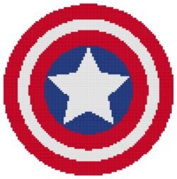 Captain America Shield Counted Cross Stitch Pattern