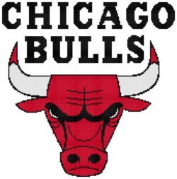 Chicago Bulls Logo Counted Cross Stitch Pattern