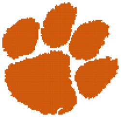 Clemson Tigers Logo Counted Cross Stitch Pattern