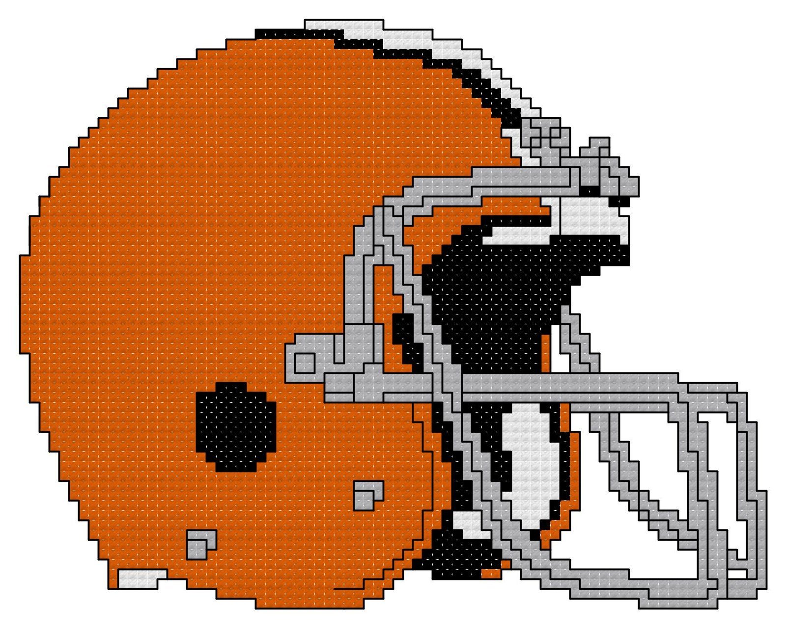 Cleveland Browns Helmet Counted Cross Stitch Pattern