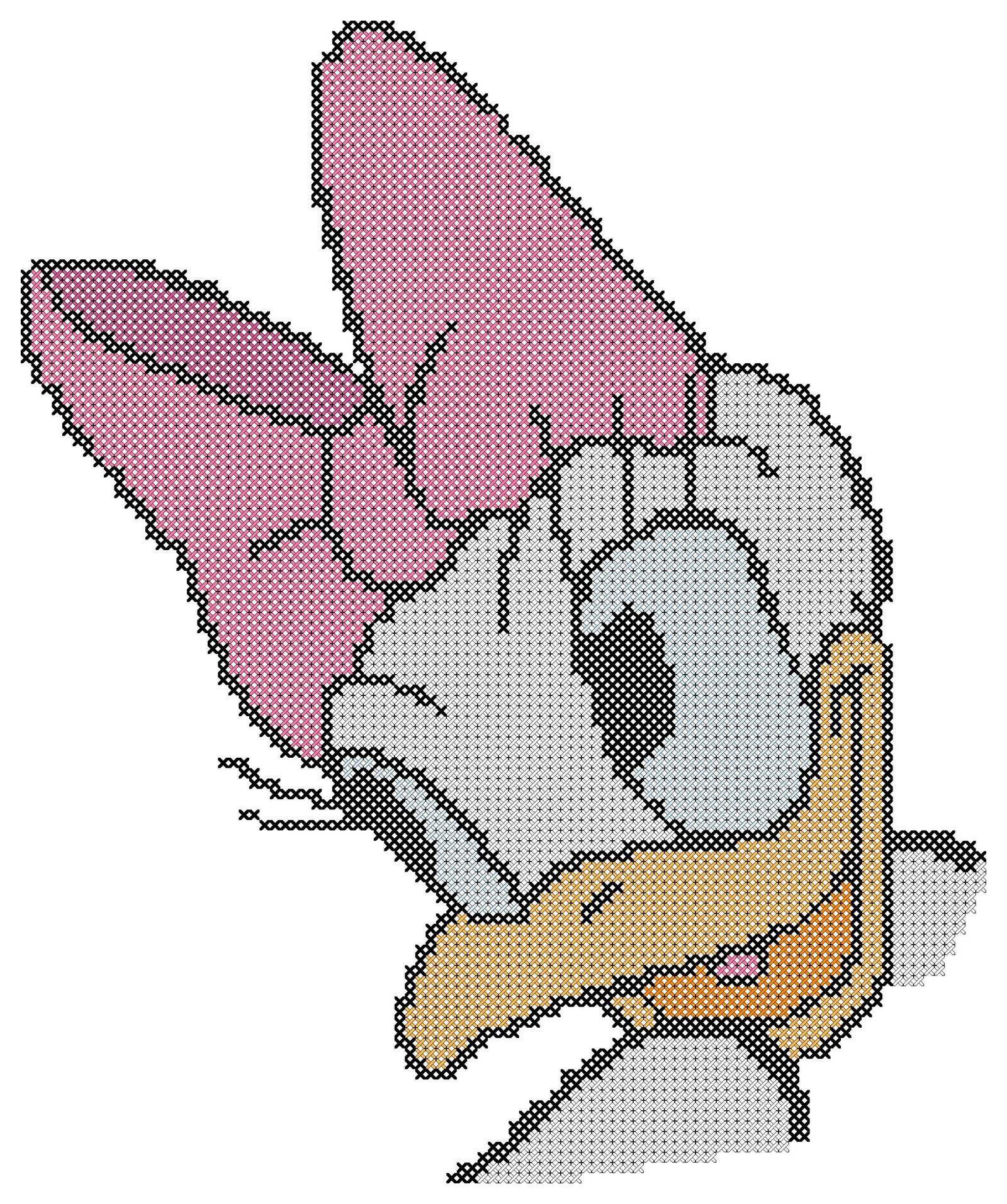 Daisy Duck Face Counted Cross Stitch Pattern - Image 3