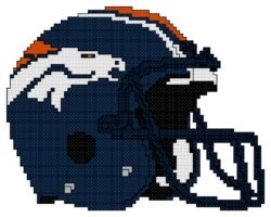 Denver Broncos Helmet Counted Cross Stitch Pattern