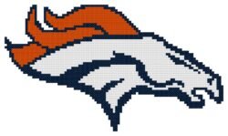 Denver Broncos Logo Counted Cross Stitch Pattern