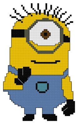 Minion from Despicable Me Counted Cross Stitch Pattern