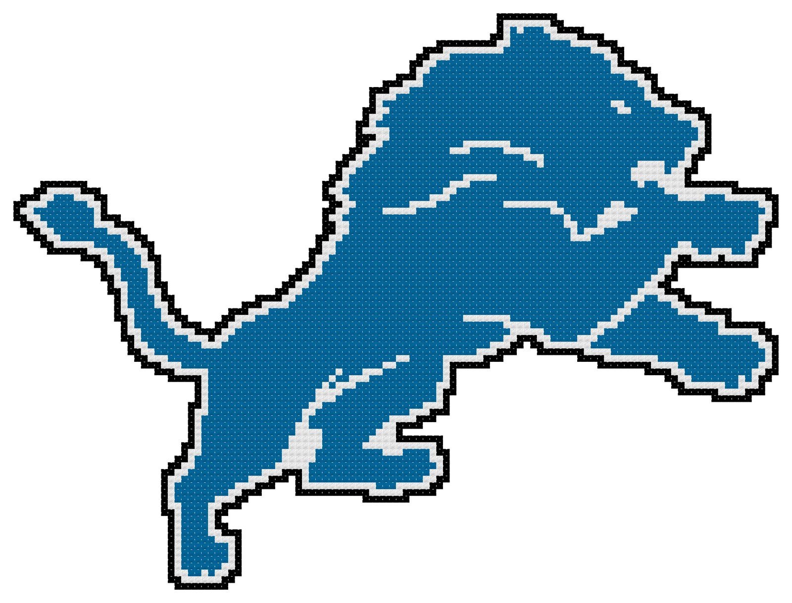 Detroit Lions Logo Counted Cross Stitch Pattern