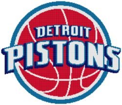 Detroit Pistons Logo Counted Cross Stitch Pattern