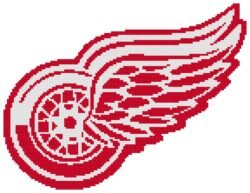 Detroit Red Wings Logo Counted Cross Stitch Pattern