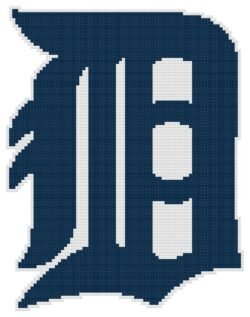 Detroit Tigers Logo Counted Cross Stitch Pattern