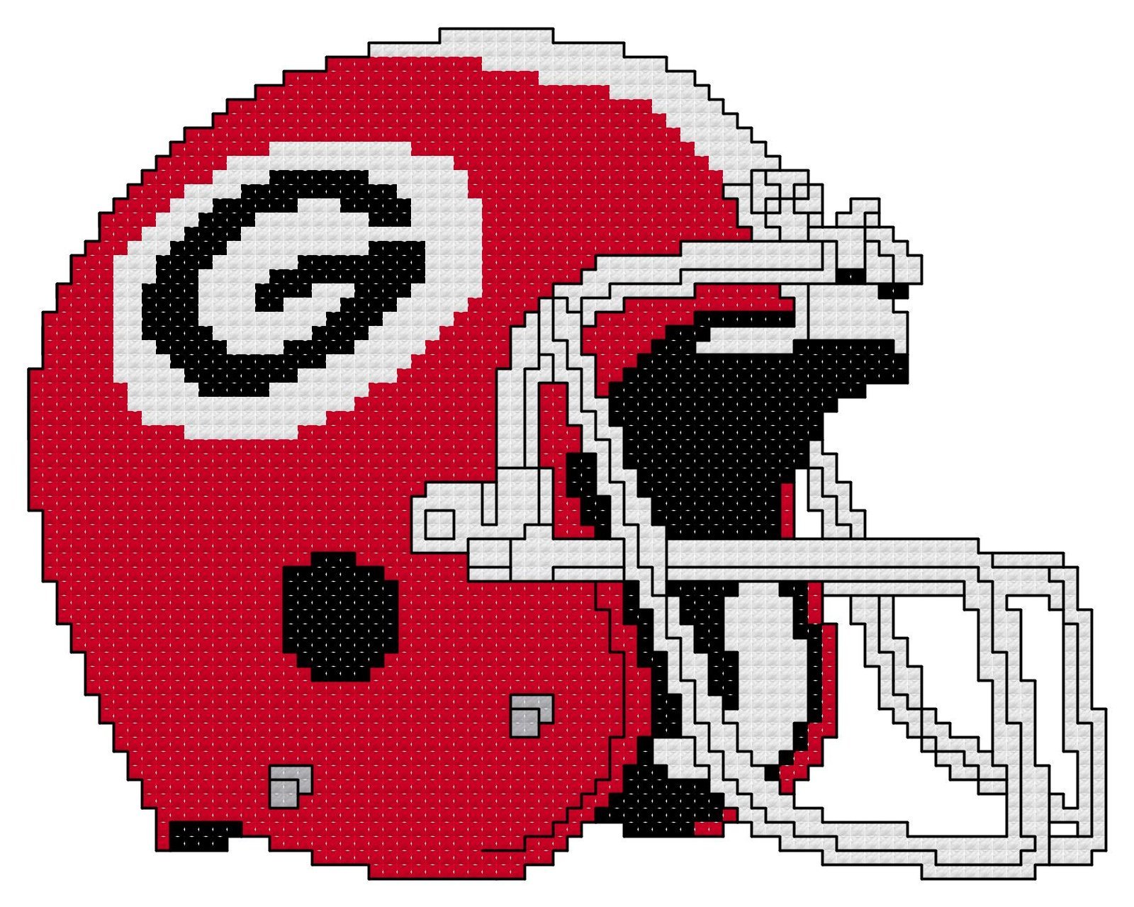Georgia Bulldogs Helmet Counted Cross Stitch Pattern