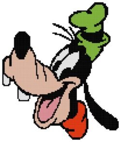 Goofy Face Counted Cross Stitch Pattern