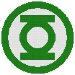 Green Lantern Logo Counted Cross Stitch Pattern