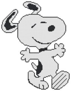 Happy Snoopy Counted Cross Stitch Pattern