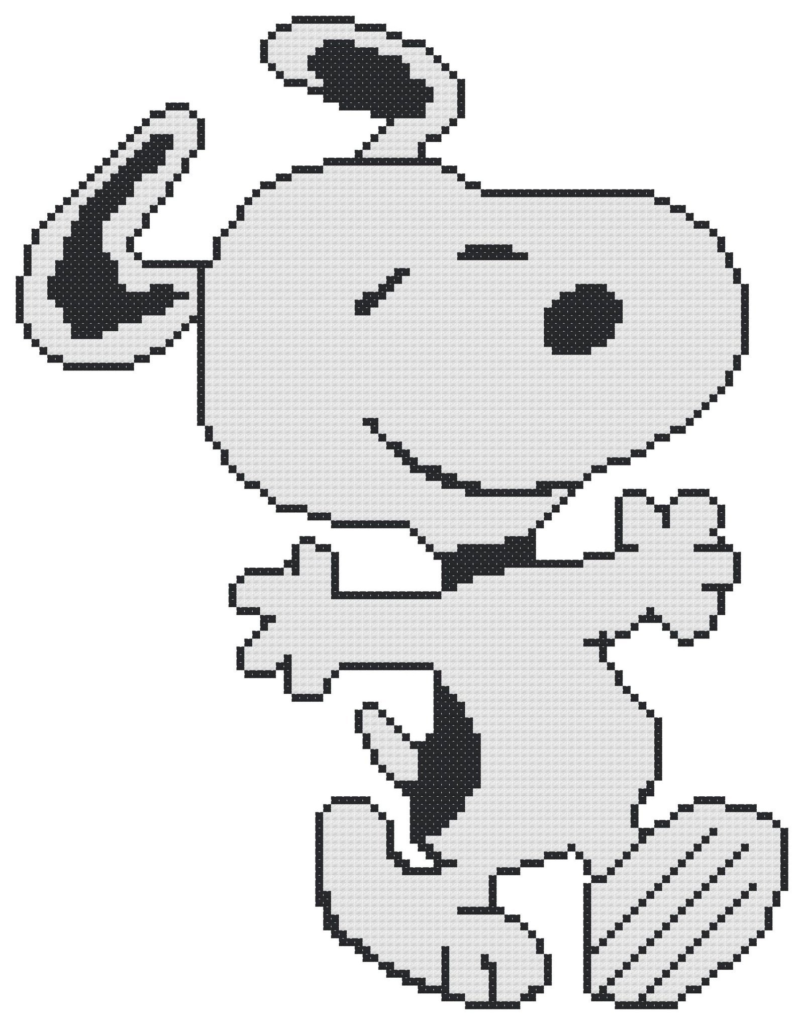 Happy Snoopy Counted Cross Stitch Pattern