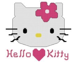 Hello Kitty Counted Cross Stitch Pattern