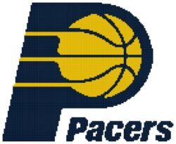 Indiana Pacers Logo Counted Cross Stitch Pattern