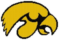 Iowa Hawkeyes Logo Counted Cross Stitch Pattern