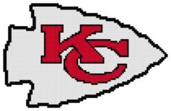 Kansas City Chiefs Logo Counted Cross Stitch Pattern