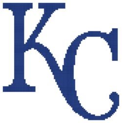Kansas City Royals Logo Counted Cross Stitch Pattern
