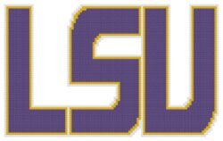 Louisiana State University (LSU) Tigers Logo Counted Cross Stitch Pattern