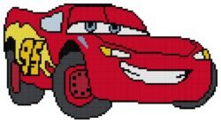 Lightning McQueen from Cars Counted Cross Stitch Pattern