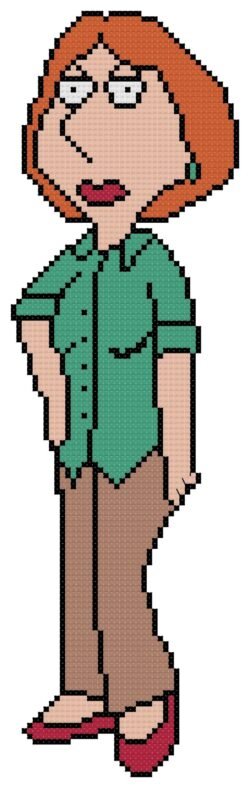 Lois Griffin from Family Guy Counted Cross Stitch Pattern
