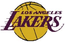 Los Angeles Lakers Logo Counted Cross Stitch Pattern